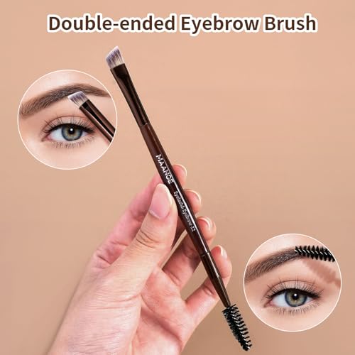 MAANGE Makeup Brushes 16 Pcs Premium Synthetic Makeup Brush Set Foundation Brush for Liquid Powder Concealer Precision Eyeshadows Blending (Coffee)