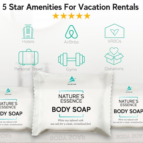 Bar Soap Bulk Individually Wrapped ? 60 Pack 0.5 oz Mini Hotel Soap Bars Bulk ? Travel Size Essential Toiletries for Hosts and Guests, Hotel, Hospitality, Shelters & Bathroom Amenities