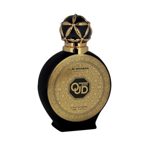 Al Haramain Black Oud - Perfume for Women and Men - Enigmatic and Sophisticated Fragrance with Cardamom, Amber, and Tonka Beans - 100 ml EDP Spray