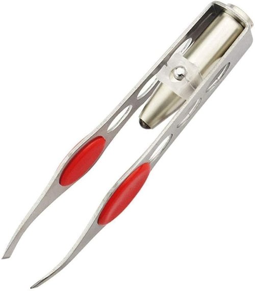 Tweezer With LED Light For Hair Removal Makeup Tool Eyebrow Eyelash Tweezers, Lash Trimmer,Round Trimmer,Round Trimmer,Brow Tools,Hair Tweezers,Ingrown for Tweezer