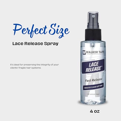Walker Tape Lace Release Spray - Fast Release Tape in Extension Remover & Wig Glue Remover for Delicate Mesh Systems - Gentle Wig Glue Remover Spray - Effective Lace Adhesive Remover for Skin (4 oz)