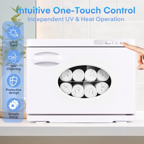 Hot Towel Warmer Cabinet 23L, Extra Large Capacity Towel Warmers Spa with See Through Window, Professional Towel Heater for Bathroom, Facials and Salon (White)