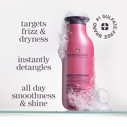 Pureology Smooth Perfection Shampoo - For Frizzy and Color Treated Hair, Smooths Hair & Controls Frizz, Sulfate-Free & Vegan