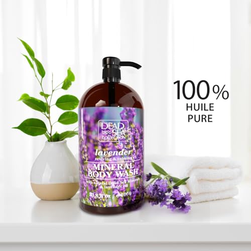 Dead Sea Collection Lavender Body Wash for Women and Men - with Pure Dead Sea Minerals and Lavender Oil - Gentle Cleanses and Moisturizes Skin (33.8 fl. oz)