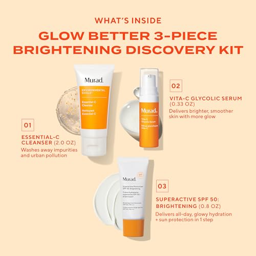 Murad Brighten Trial Kit ? Vitamin C Skincare Set for Brighten & Even Tone - Travel-Friendly Kit for Radiant, Even-Toned Skin