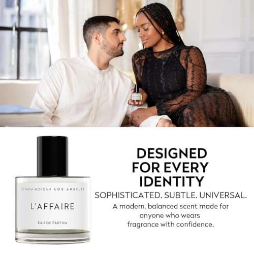 OCTAVIA MORGAN L¡¯AFFAIRE Eau De Parfum - Sweet Fragrance with Jasmine, Saffron, Vegan Ambergris & Cedarwood for A Floral-Sweet Signature- Explore Women's Fragrances Awakening Confidence & Memory- 50ML