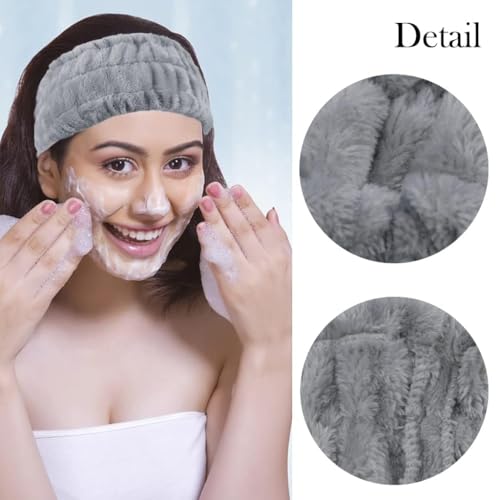 LAPOHI 3 Pack Modern Microfiber Facial Headbands for Washing Face, Makeup & Spa - Skincare & Towel Headbands for Women & Girls