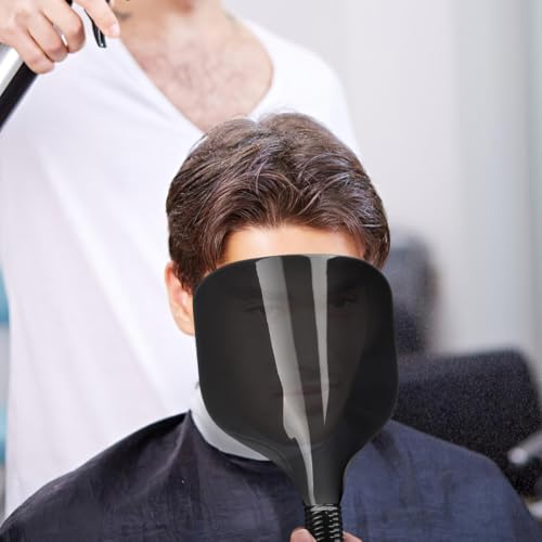 NOLITOY 2pcs Barber Shield, Plastic Hairspray Protector Mask Reusable Haircut Face Cover for Salon Hairdressing Makeup