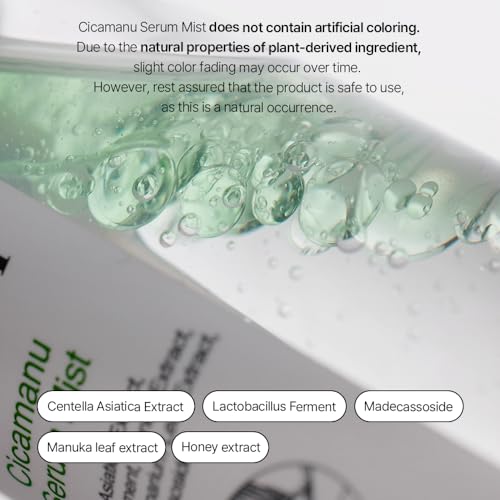 Parnell Cicamanu Serum Mist - Centella Asiatica, Hyaluronic Acid, Ceramide, LHA, Balancing Oil, Moisturizing and Soothing for Radiant Skin (1.69 Fl Oz / 50ml)