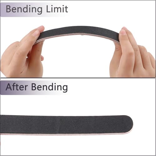 20 Pack 100/180 Grit Nail Files, Black Professional Reusable Emery Boards Nail File, Manicure Tool Suitable for Both Acrylic and Natural Nails