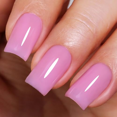 Imtiti Gel Nail Polish, Sheer Jelly Baby Pink Color UV/LED Soak Off Gel Polish for DIY Nail Art Manicure and Pedicure at Home (0.34 Fl Oz-970)