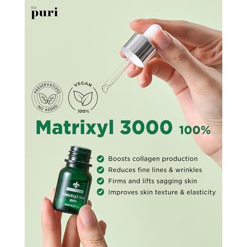 Matrixyl 3000 100% Serum Skincare ? Pure Peptide Complex Anti-Aging Facial Ampoule from France Sederma, Collagen Boosting Wrinkle Treatment, Perfect for Layering & DIY, 0.33 fl.oz (10ml)