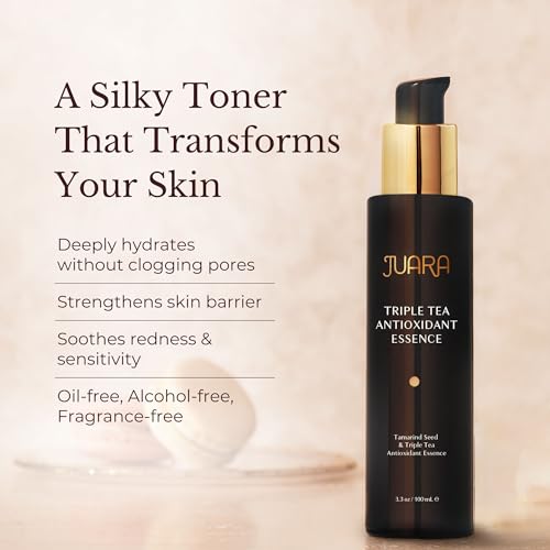 JUARA Triple Tea Hydrating Toner - Hyaluronic Acid Face Toner with Antioxidants, Oil-Free Plumping Gel for All Skin Types, 3.3 oz