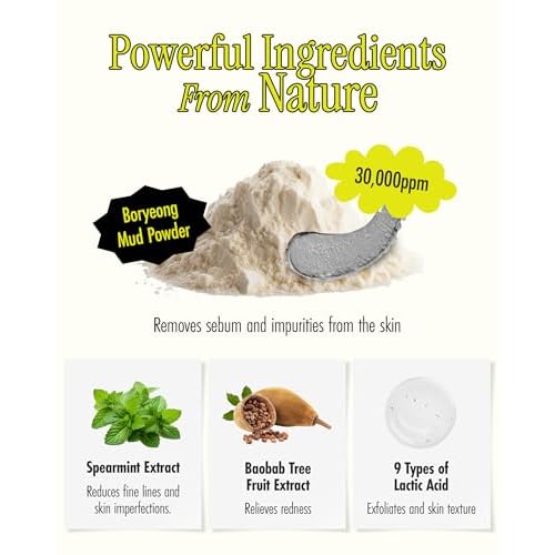 BRMUD Relief Mud Pack to Foam Cleanser - 2-in-1 Purifying & Hydrating Korean Foaming Clay Mask Facial Cleanser for Pore & Sebum Control - Makeup Cleansing Face Wash Korean Skincare (3.71 fl oz)