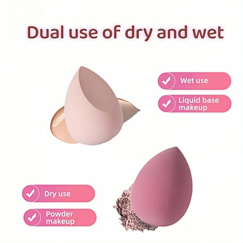 8pcs Makeup Sponges Set - Latex-Free, Blending Beauty Sponge for Liquid, Cream & Powder, Soft Non-Absorbent, Multi-Size with Case£¬Multi-Shape Beauty Blenders for Liquid and Powder