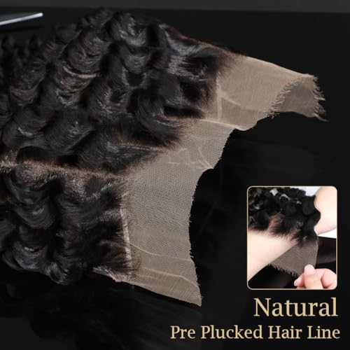 Knots Bleached CindiRiver 13x6 HD Lace Frontal - Pre Plucked Deep Wave Virgin Human Hair With Invisible Real HD Lace, Natural Hairline Lace Frontal Only