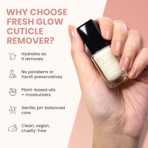 LONDONTOWN Fresh Glow Cuticle Remover - Instant Cuticle Remover Liquid - No Tool or Cutting Moisturizing Softening Nail Care for Dry, Damaged Cuticles, .40fl oz