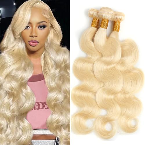 613 Blonde Bundles Human Hair Body Wave 16 16 16 inch 100% Unprocessed Virgin Hair Extensions 12A Quick Weave Bundles Human Hair