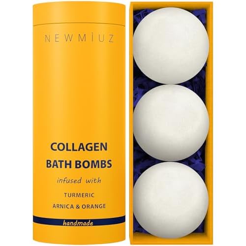 Collagen Bath Bombs Luxurious Bath Foam Gift for Dry Skin Hydration Moisturizing Turmeric Arnica Orange Essential Oil Infused for A Blissful Experience