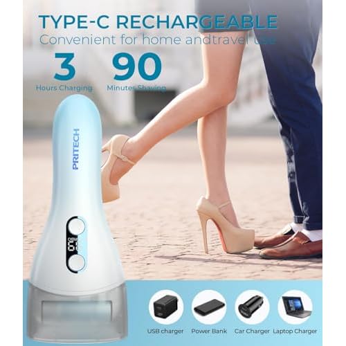 Electric Callus Remover for feet,Rechargeable Foot File Electronic Pedicure Tools Kit for Calloused Removal, Waterproof Electric Foot Scrubber Duty Feet Care for Heels Dead Skin,Blue