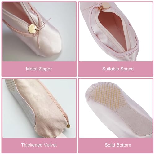 Pink Ballet Dance Shoe Makeup Bag Recital Gifts for Girls Women, Ballerina Slipper Pouch Dancer Stuff (Pink1)