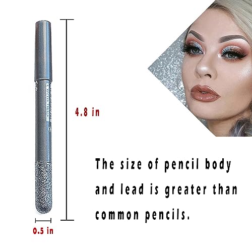 Jumbo Glitter Eyeshadow Stick Set, 12 Shades Blendable Shimmer Eye Pencils