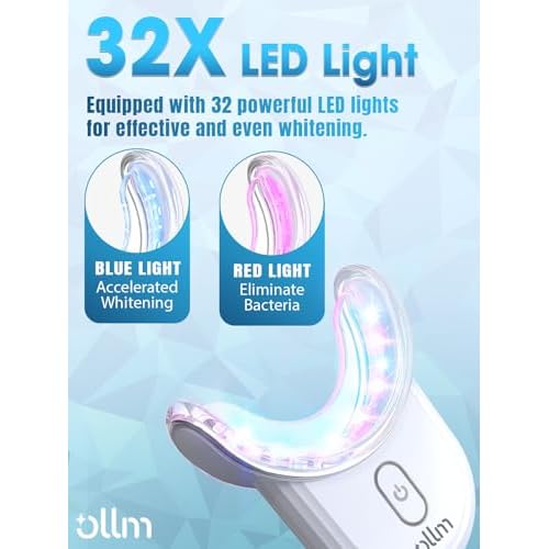 Teeth Whitening Kit with LED Light - White Sensitive Tooth 35% Carbamide Peroxide Gel Pen Dental Mouth Trays Whitener Professional Bright Brace Product System for Home Work Travel