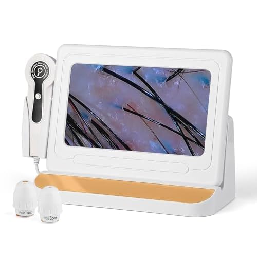 11 Inch HD Screen Scalp Analysis Machine with 50x/200x Lenses, Hair Scalp Analyzer & Microscope for Skin and Hair Follicle, No App Required, for Home & Salon Use
