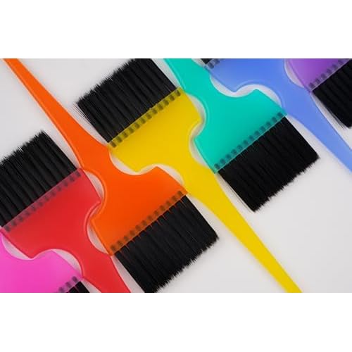 Professional Salon Hair Dye & Coloring Brush and Tint Bowl Set, 7 Rainbow Application Brushes and Mixing Bowls (Pastel Rainbowl)