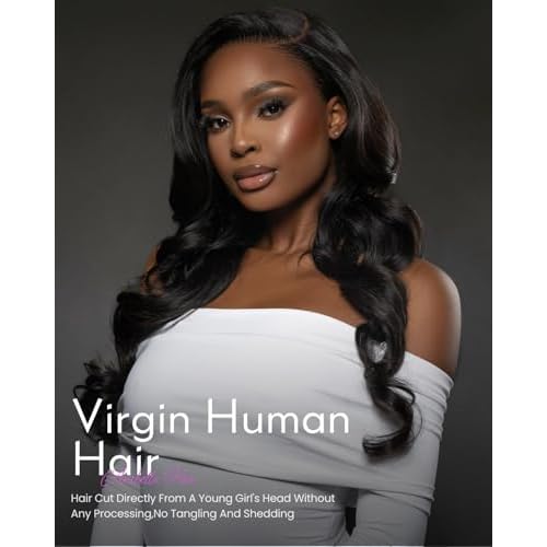 Arabella 3 Body Wave Bundles Human Hair 18 20 22 Inch Natural Black Bundles 100% Unprocessed Brazilian Virgin 10A Weave Sew in Double Weft Human Hair Bundles