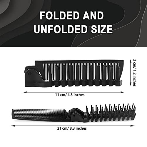 Foldable Combs in Bulk Individually Wrapped, Travel Pocket Hair Comb, Folding Hair Brush Double Headed, Brush Comb Styling Tool for Men Women Combs, Black (One Size, 100, Count)