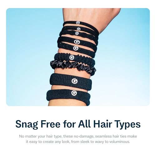 Gimme Beauty Fit Kit - Sample Pack with 5 Different Band Sizes - No-Snag, Gentle Ties for All Hair Types - Trendy Accessories for Thick or Thin Hair - Black