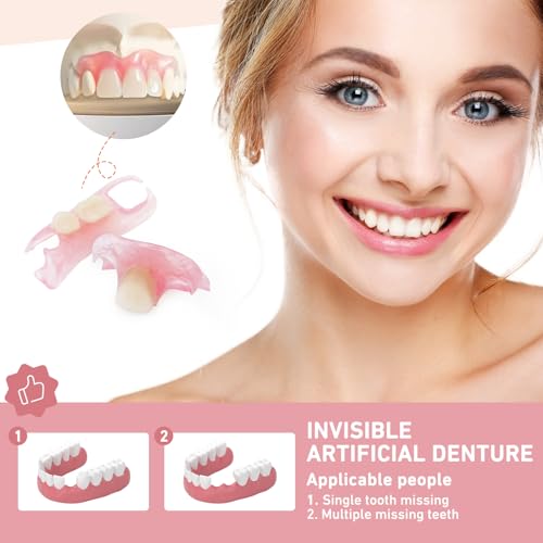 Custom Partial Dentures ? Personalized Removable Denture Set for Missing Teeth | 1?6 Tooth Replacement with Storage Case | Natural Look & Comfortable Fit (2 Teeth)