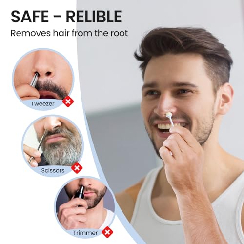 Nose Hair Wax Sticks, 60 Pcs Nose Wax Applicator Sticks with Disposable Spatulas, Nose Hair Removal & Nostril Cleaning, Nose Ear Hair Removal Wax for Men Women, Painless
