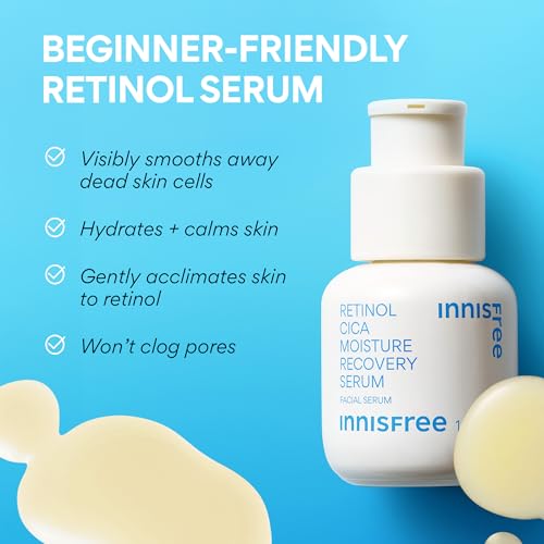 innisfree Retinol Cica Serum with Salicylic Acid, Korean Moisture Recovery Treatment for Beginners, Face Care