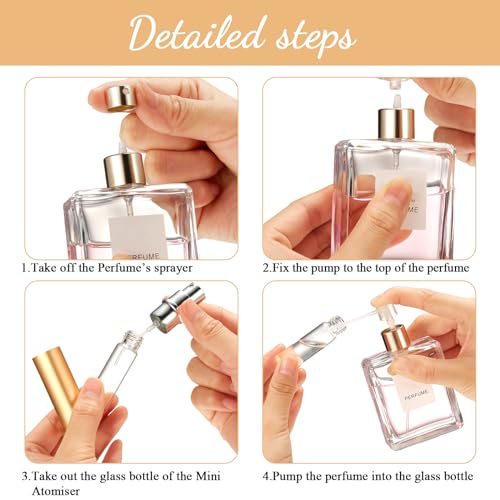 Zonon 56 Pieces Refillable Perfume Atomizer Mini Refillable Spray Perfume Bottle Portable with 56 Pieces Refill Pump Dispenser Pump Transfer Tool for Outgoing(Colorful,10ml)