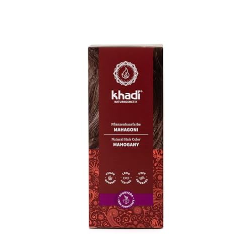 khadi MAHOGANY Natural Hair Color - Hair Color for a velvety, earthy red to intense dark red-brown - 100% herbal & natural - 3.5 oz