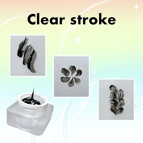 Nail Gel polish sculpture gel 5g black in colour clear stroke non wipe chrome applicable DIY at home embossed painting gel Nail solons mini 3D designs (Black, 5g)
