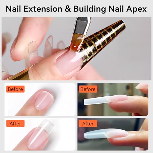 Makartt Clear Gel Builder: Nail Extension, Strong, Self-Levelling, Long Lasting for Strengthener Sculpture Broken Nails Repair Protection, UV LED Lamp Cure Required, Home Salon DIY Manicure 1.06 oz