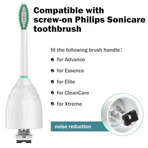 Toothbrush Heads for Philips Sonicare Replacement Brush Heads Medium Soft Dupont Bristles Electric Toothbrush Replacement Heads Fit E-Series Essence Xtreme Elite Advance and CleanCare, 6 Pack
