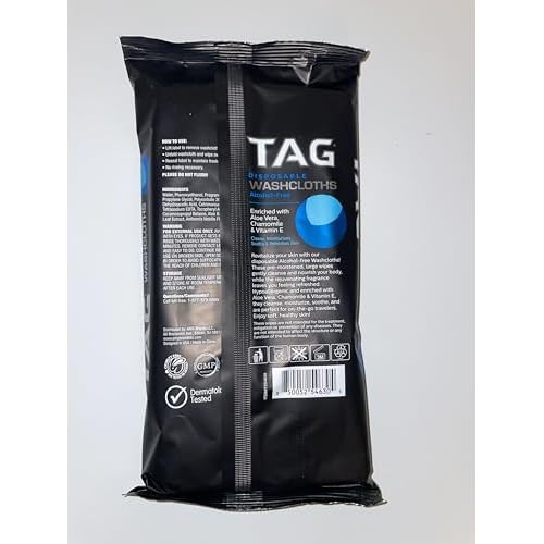 Generic- Tag 2 PACK Disposable Washcloths Alcohol-Free 18 per Pack, 36 total cloths, 12" x 8", Enriched with Aloe Vera, Chamomile, & Vitamin E. Not Flushable