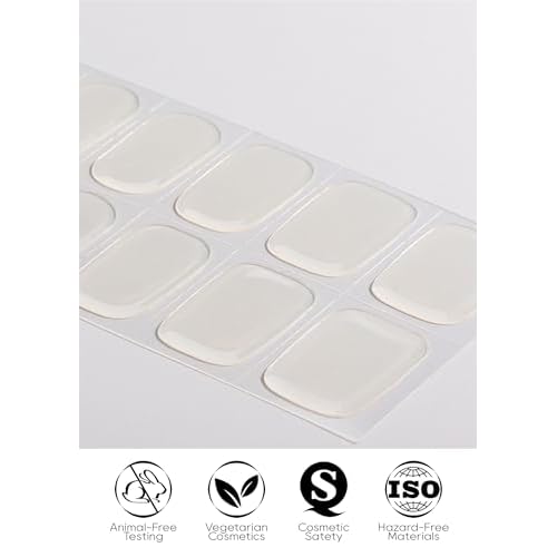 Semi Cured Gel Nail Strips - UV Light Gel Nail Stickers - 20 Long Lasting Salon Quality Wraps (Transparent Dew Drop)