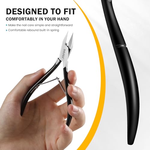 BEZOX Straight Blade Toenail Clippers - Wide Open Pointed Jaw Toe Nail Clippers for Seniors Thick Toenails, Precision Grooming Toenail Scissors for Ingrown Nails - Black