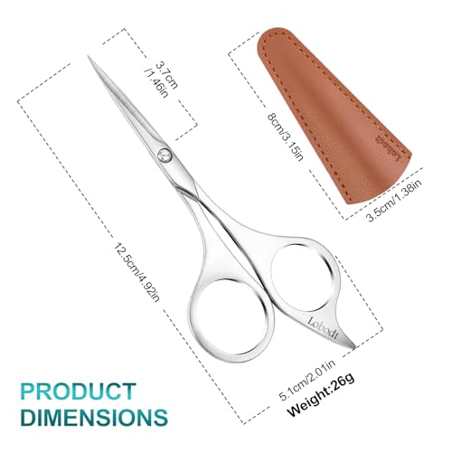 Professional beard scissors, 4.9-inch (silver) small pointed stainless steel hairdressing scissors, Moustache Trimming£¬suitable for personal care and beauty of both men and women