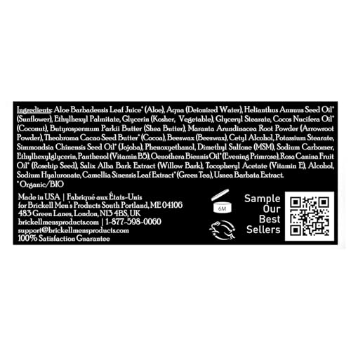 Brickell Men's Revitalizing Anti-Aging Cream For Men, Natural and Organic Anti Wrinkle Night Face Cream To Reduce Fine Lines and Wrinkles, 2 Ounce, Unscented
