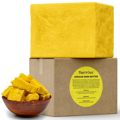 Raw African Shea Butter 15 lbs. Bulk Wholesale Block 100% Pure Natural Unrefined YELLOW - Ideal Moisturizer For Dry Skin, Body, Face And Hair Growth. Great For DIY Soap and Lip Balm Making.