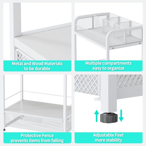 HapiRm Makeup Organizer Countertop with Drawer - Large Capacity Vanity Organizer with Dividers, Bathroom and Bedroom Desk Cosmetic Display Case for Storage Skincare, Makeup Brush, Dresser, Perfume