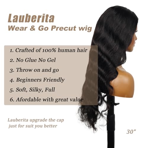 28 Inch 5x5 HD Lace Closure Wigs Human Hair Glueless Wigs Pre Plucked Pre Cut for Beginners 180% Density Body Wave Lace Front Wigs Human Hair Glueless Wear and Go