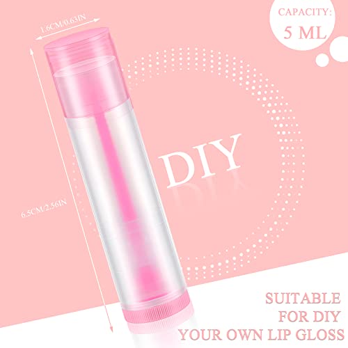 Sumind 300 Pieces Colorful Lip Balm Empty Container 5 ml Refillable Rotatable Clear Tubes Plastic Gloss Lipstick Lip Balm Tubes Holder for DIY Cosmetic Gifts, 6 Colors