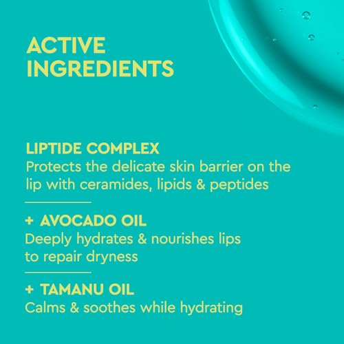 BYOMA Liptide Lip Oil - Glossy, Non-Sticky Gloss - Peptide Lip Treatment with Peptides, Avocado & Tamanu Oils - Softens, Plumps, Hydrates - 0.16 oz